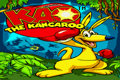 KAO the Kangaroo title screen for GameBoy Advance